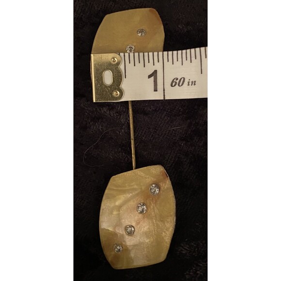 Vintage Hat Pin 30s Art Deco Celluloid w/ Rhinestones Unique Adornment Brooch - Picture 6 of 7